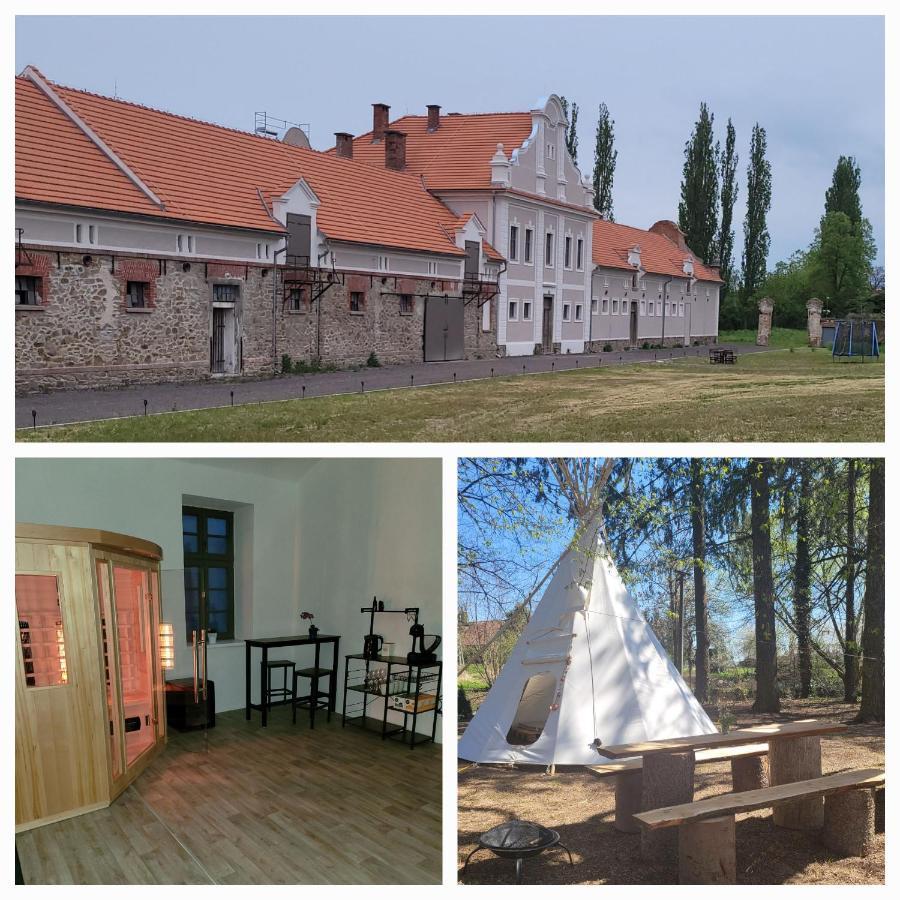 Hotel Teepee v zámecké zahradě Ronow an der Doubrava Exterior foto
